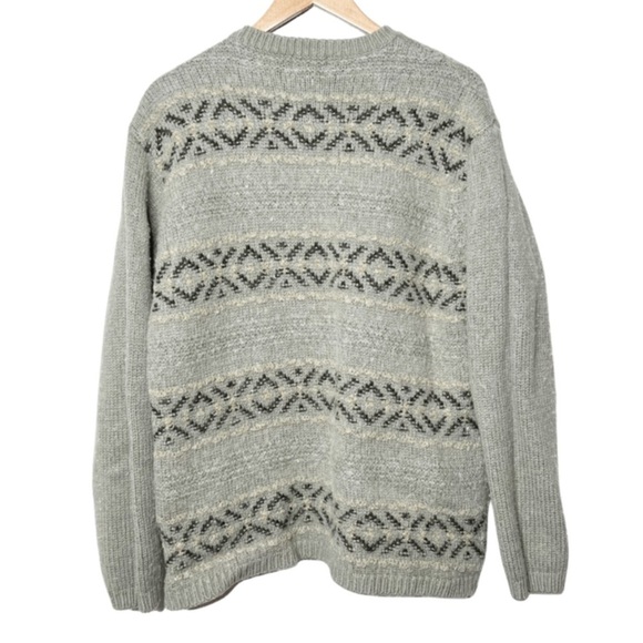 Liz Claiborne Vintage Wool Blend Aztec Pattern Stripes Grandpa Knit Sweater - Picture 9 of 16